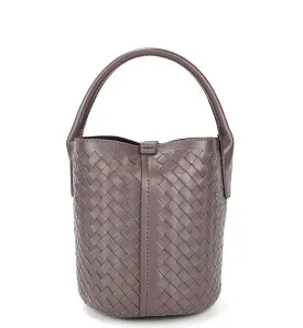 Handwoven Lambskin Bucket Bag