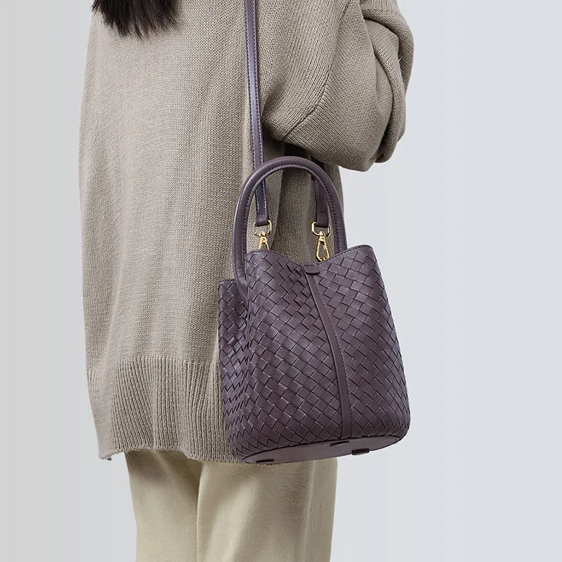 Handwoven Lambskin Bucket Bag