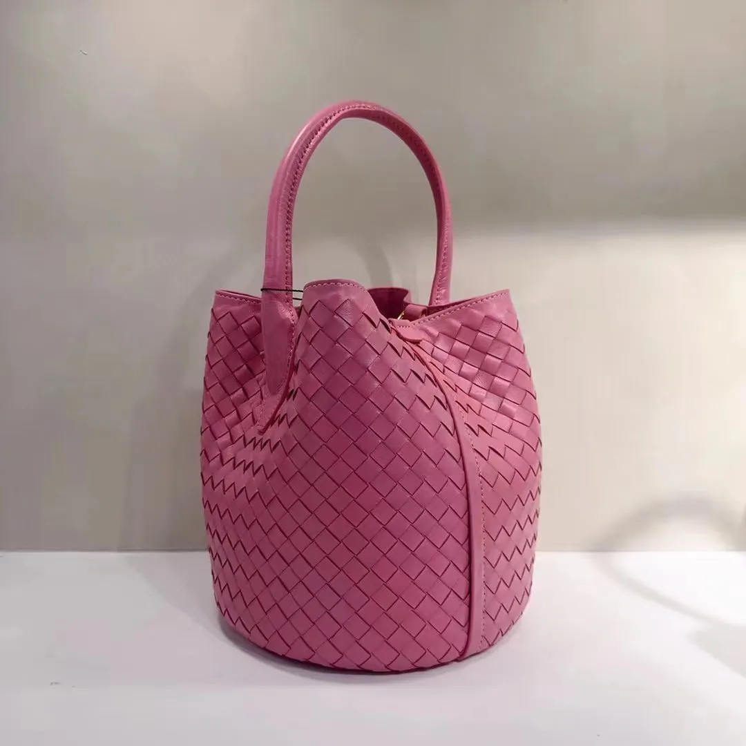 Handwoven Lambskin Bucket Bag