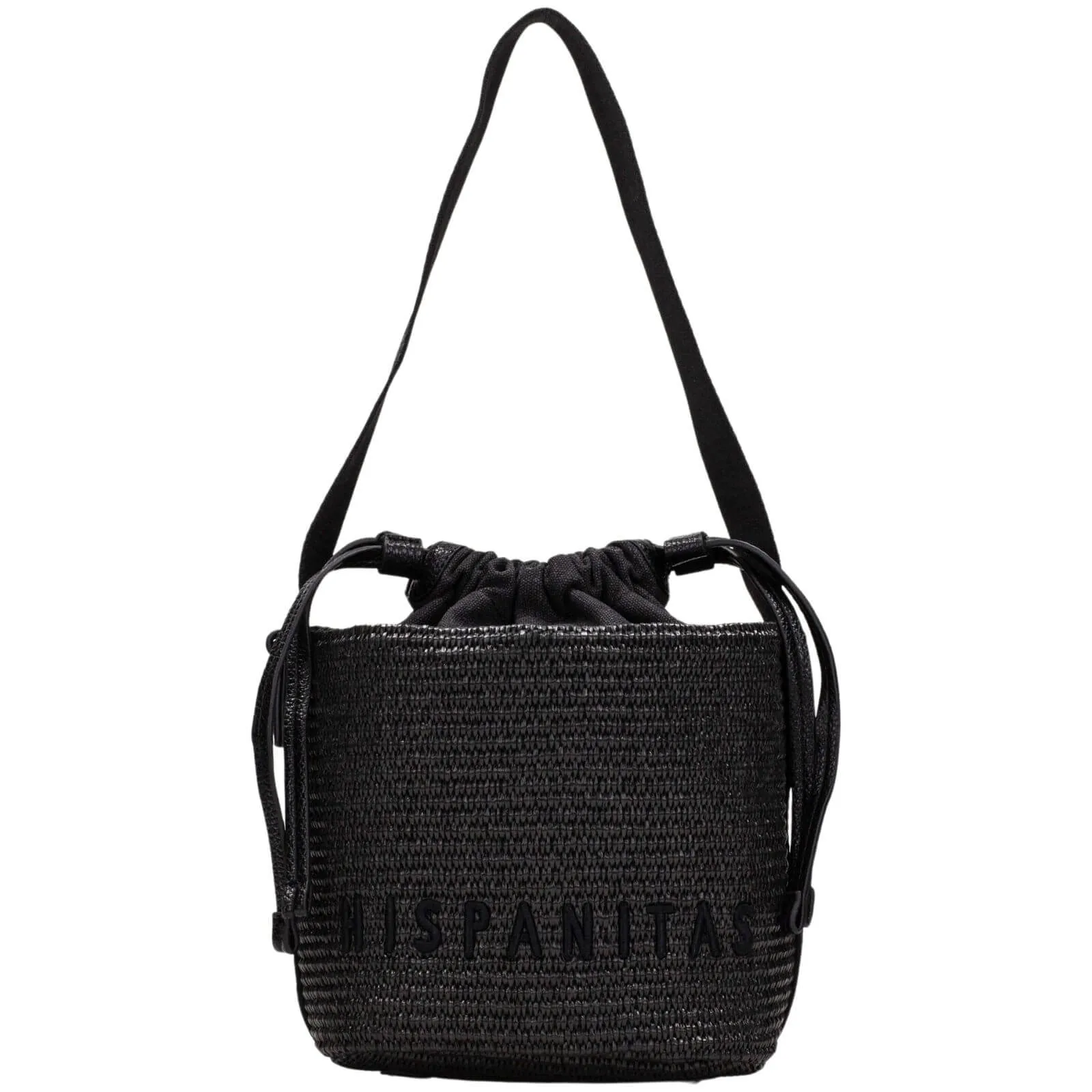 Hispanitas Black Rafia Bucket Bag