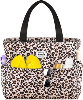HOMESPON Large Waterproof Beach Bag for Women Sandproof Tote Bag Pool Bag with Zipper and Pockets for Travel Vacation Gym
