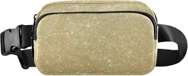 Iridescent Golden Digital Paper Women Fanny Pack Waterproof Belt Bag Hip Pack Hiking Cross Body Waist Purse