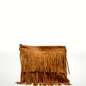 Italian Leather Fringe Shoulder Bag