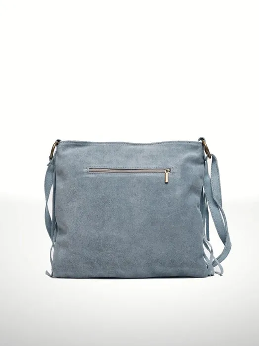 Italian Leather Fringe Shoulder Bag