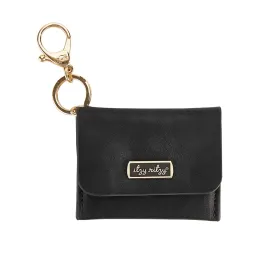 Itzy Ritzy  Itzy Mini Keychain Wallet; Small Card Holder Can Clip to Diaper Bag, Purse, Travel Bag or Keychain (Black)