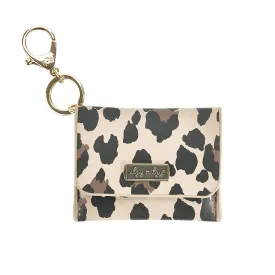 Itzy Ritzy  Itzy Mini Keychain Wallet; Small Card Holder Can Clip to Diaper Bag, Purse, Travel Bag or Keychain (Leopard)