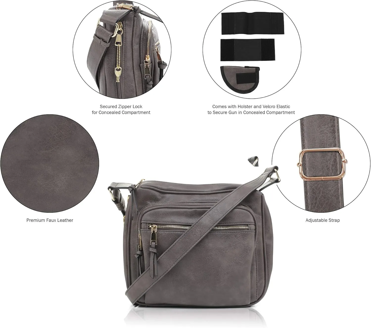 JESSIE & JAMES | Concealed Carry RFID Blocking Crossbody Purse for Women with Lock and Key