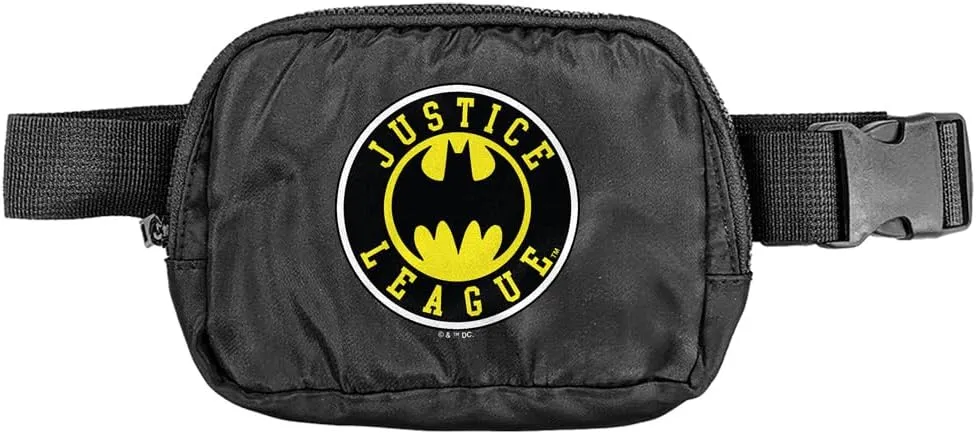 Justice League Batman Athletic Logo Belt Bag, Crossbody Fanny Pack for Women and Men, Adjustable