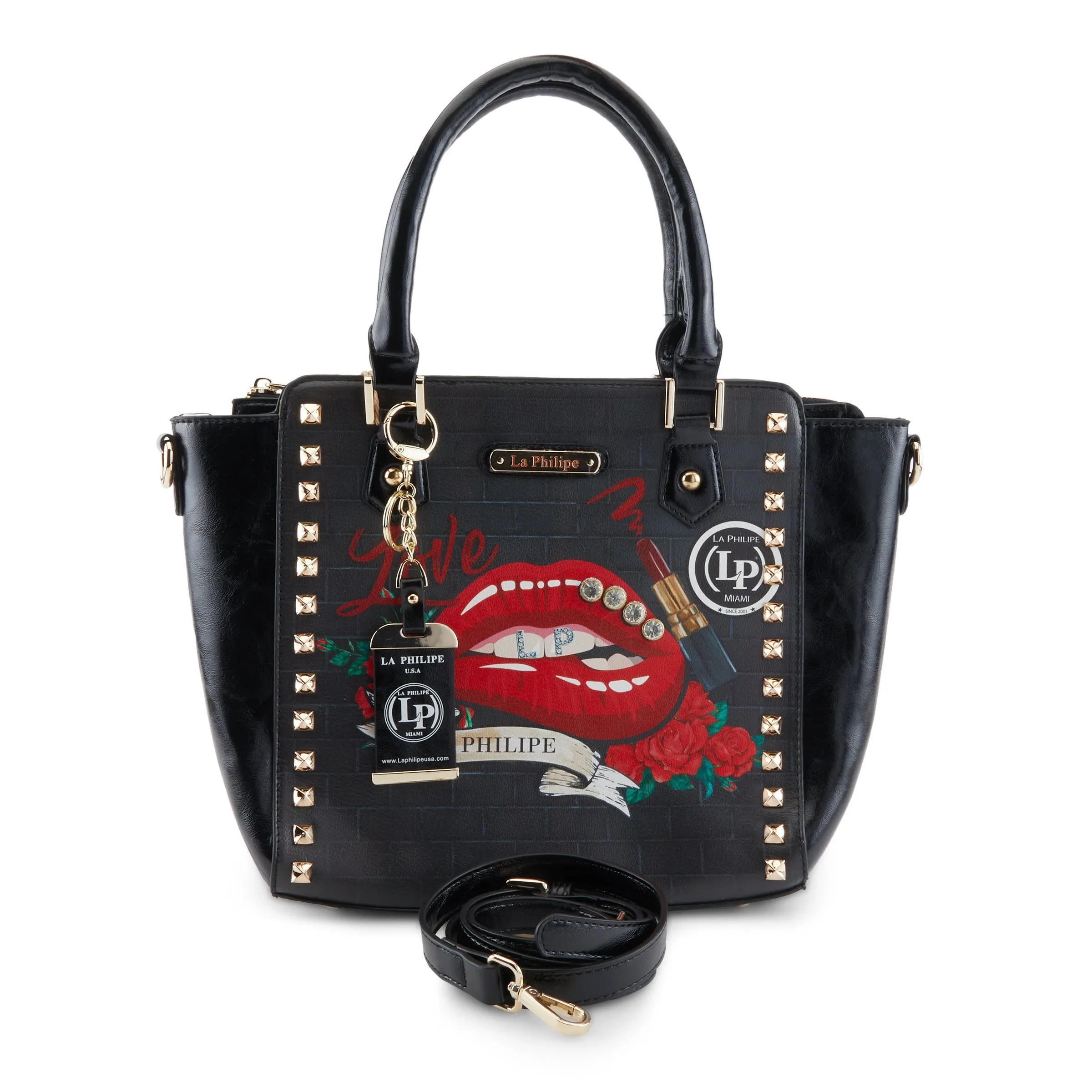 La Philipe Lp1022 16 Handbag Satchel Red Pu Leather