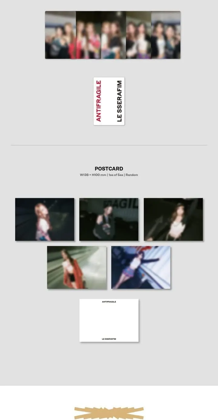LE SSERAFIM ANTIFRAGILE 2nd Mini Album COMPACT Version CD Booklet Photocard Postcard Tracking (PINK DIAMOND Version)