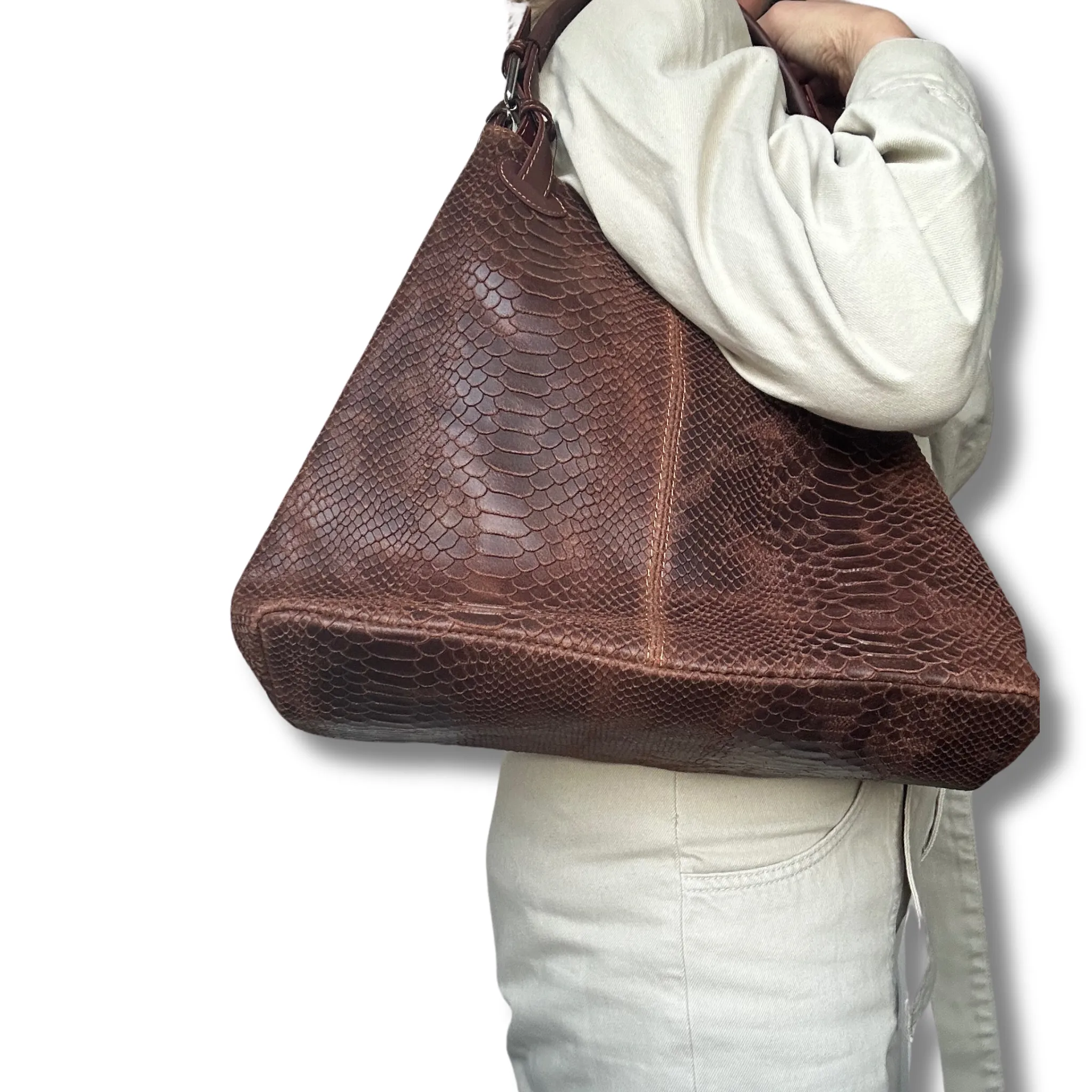 Leather Snakeskin Handbag
