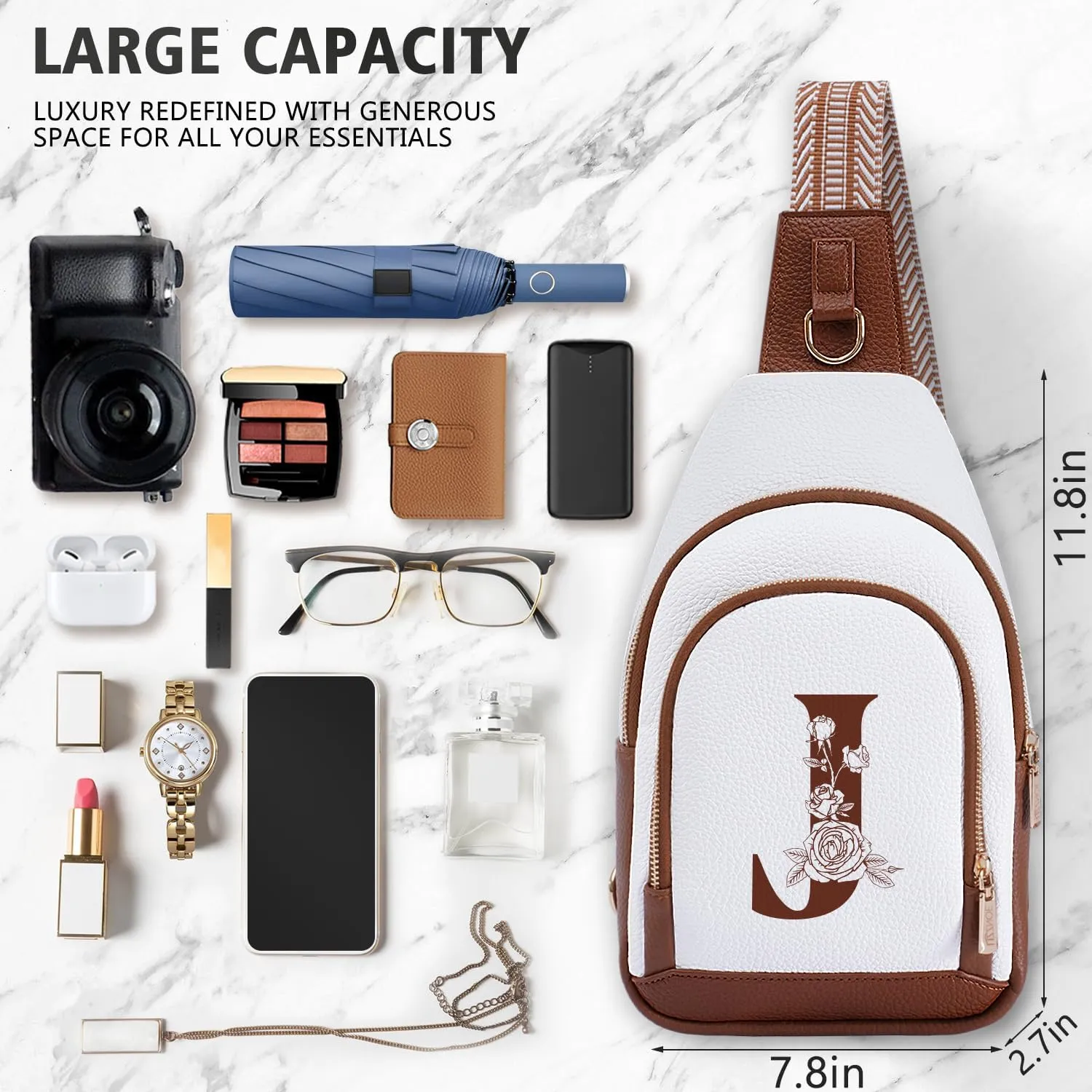 Letter Women Crossbody Bag Sling Shoulder Purse Fanny Pack Side Cross Body Travel Small Leather Belt Backpack Executives Empoyee Boss Co Work Coworker Colleague Assistant Secretary Appreciation Gift