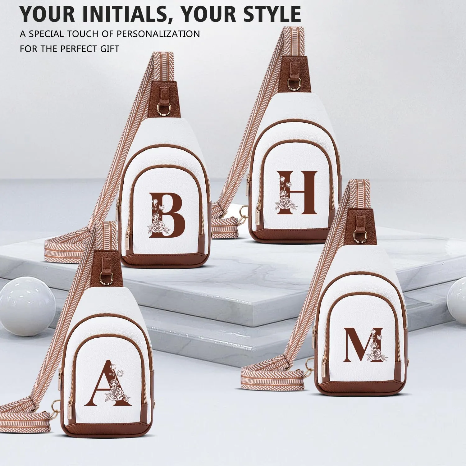 Letter Women Crossbody Bag Sling Shoulder Purse Fanny Pack Side Cross Body Travel Small Leather Belt Backpack Executives Empoyee Boss Co Work Coworker Colleague Assistant Secretary Appreciation Gift