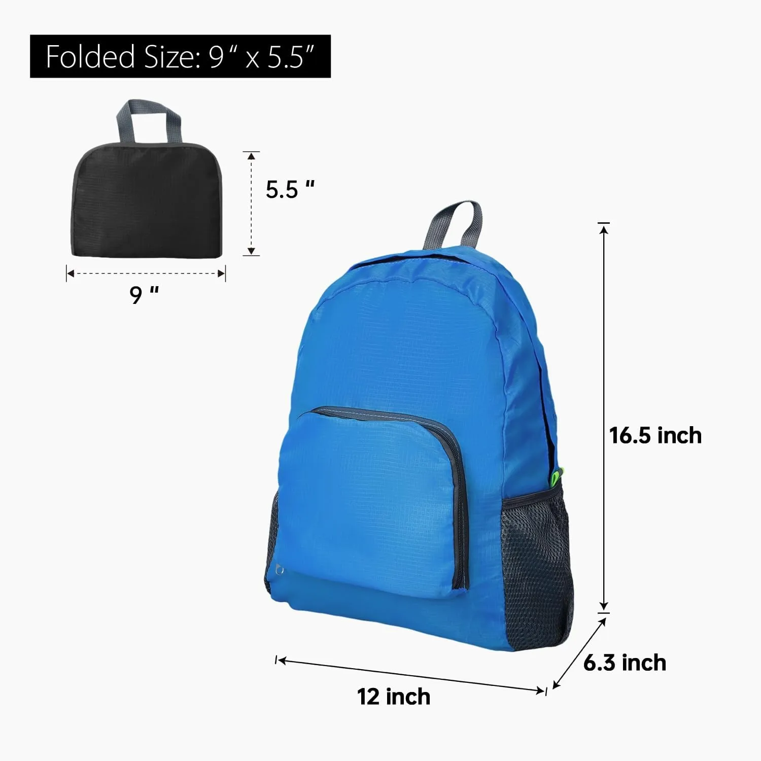 Lightweight Hiking Backpack, Ultralight Waterproof Foldable Travel Bag for Women and Men (Light Blue)