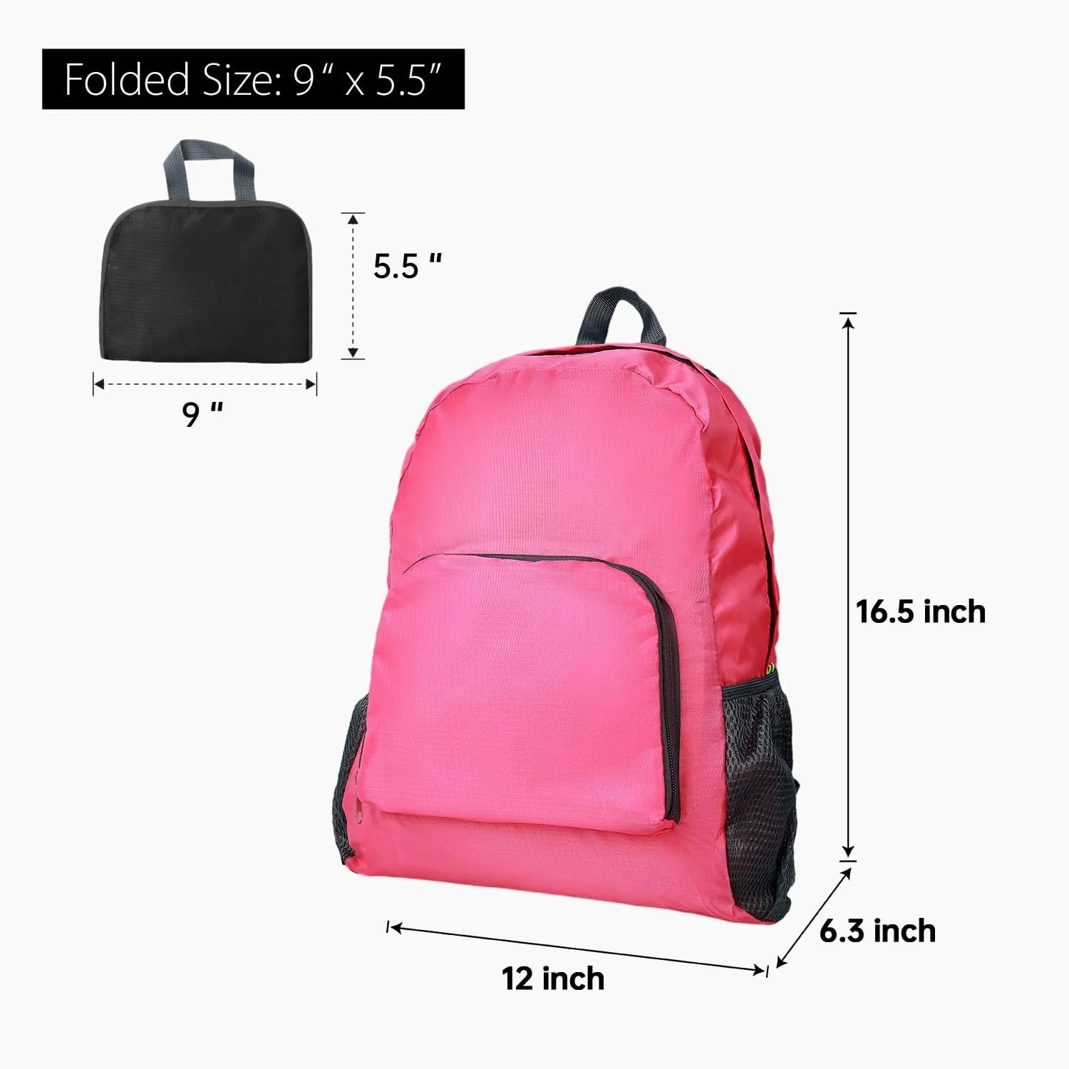 Lightweight Hiking Backpack, Ultralight Waterproof Foldable Travel Bag for Women and Men (Rose)