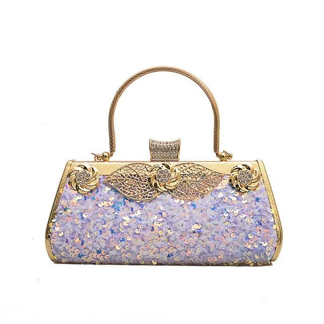 Luxury Women Diamonds Crown Metal Clutch