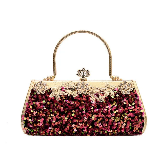Luxury Women Diamonds Crown Metal Clutch