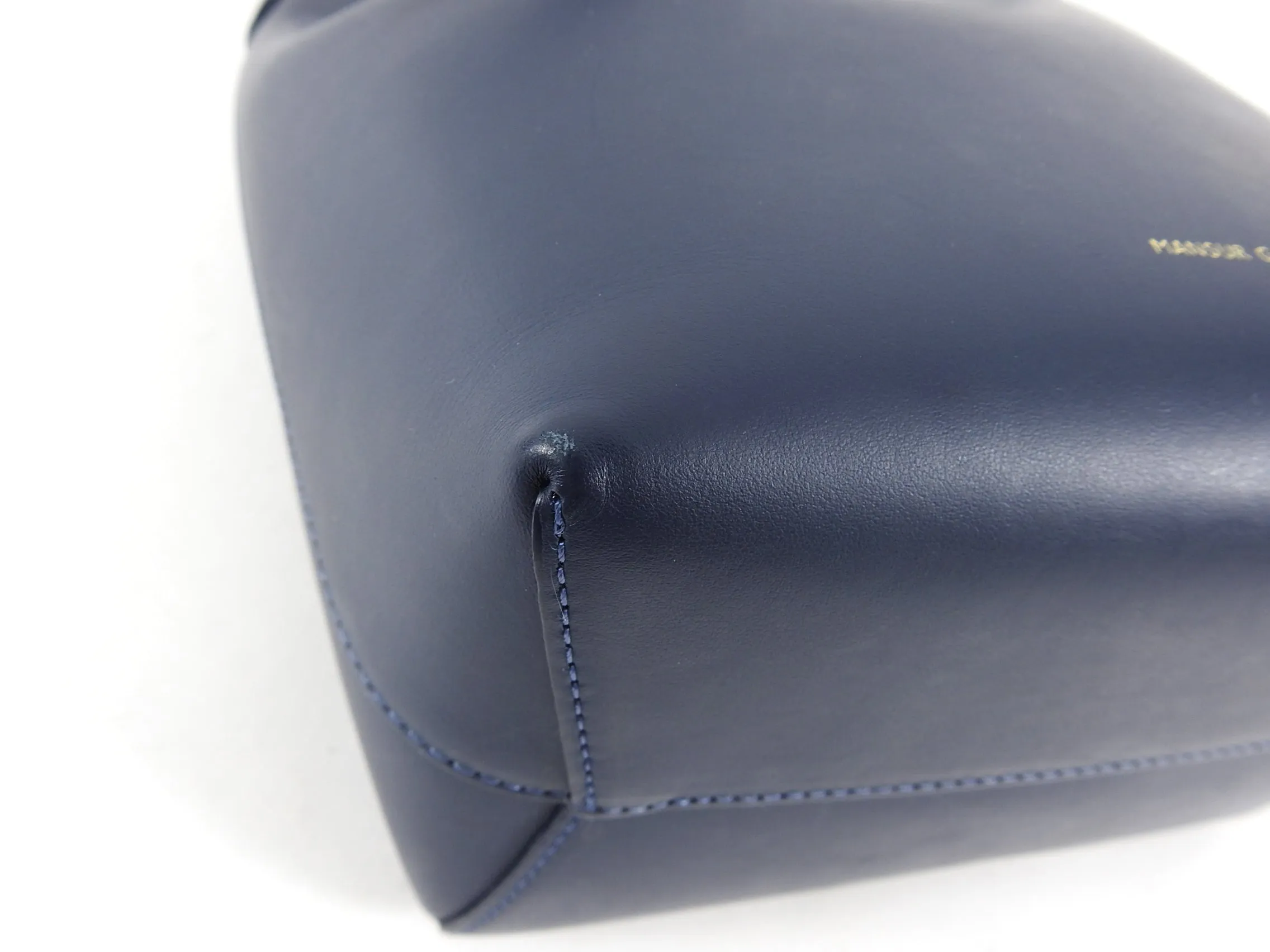 Mansur Gavriel Navy Blue Mini Drawstring Bucket Bag