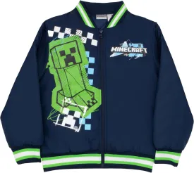 Minecraft Bomber Jacket for Boys, Zip-Up Graphic Print Varsity Jacket for Kids and Toddlers