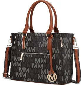 MKF Crossbody Shoulder Bag for Women  PU Leather Top Handle Pocketbook  Roomy Tote Satchel Handbag Purse M Charm
