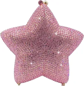 Novelty 3D Star Shape Women Crystal Clutch Evening Bag Party Prom Dinner Rhinestone Clutch Purses and Handbags,Mini