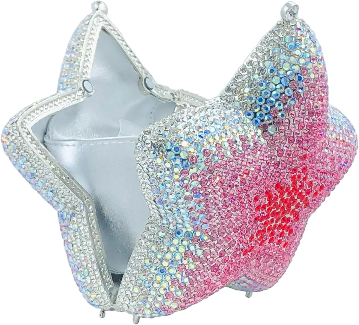 Novelty 3D Star Shape Women Crystal Clutch Evening Bag Party Prom Dinner Rhinestone Clutch Purses and Handbags,Mini