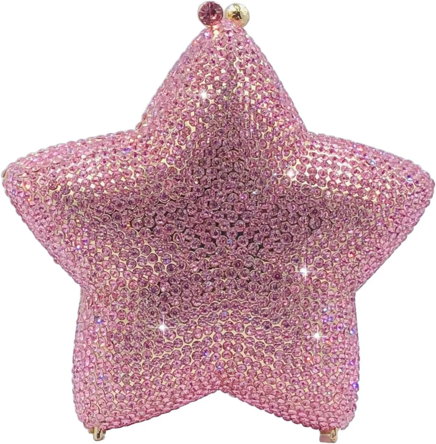 Novelty 3D Star Shape Women Crystal Clutch Evening Bag Party Prom Dinner Rhinestone Clutch Purses and Handbags,Mini