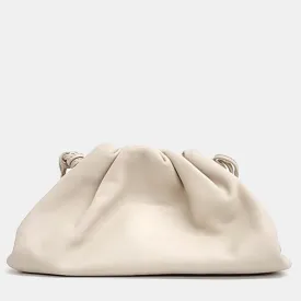 Off White Leather Pouch Clutch