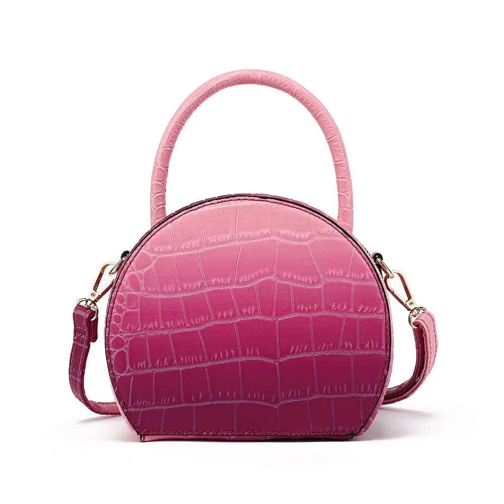 Ombre Croco Mini Circle Crossbody
