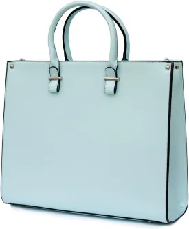 Oversized LDS Temple Bag for Women - Zipper Closure - Separate Compartments for Shoes, Dress & Accessories  Fits Most Temple Lockers - Shoulder Strap (Robin Egg Blue)