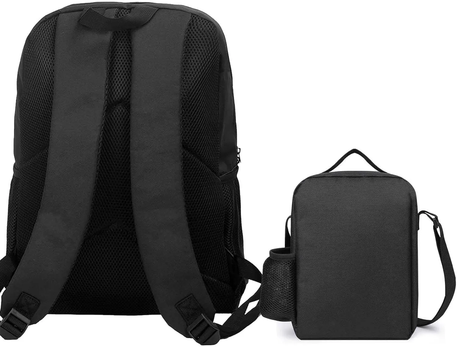 Portable Backpack Set with Lunch Bag & Pencil Case, Cabana Cocktail Color Print 3-in-1 Durable Work Bag,Adjustable Straps,Lightweight & Spacious