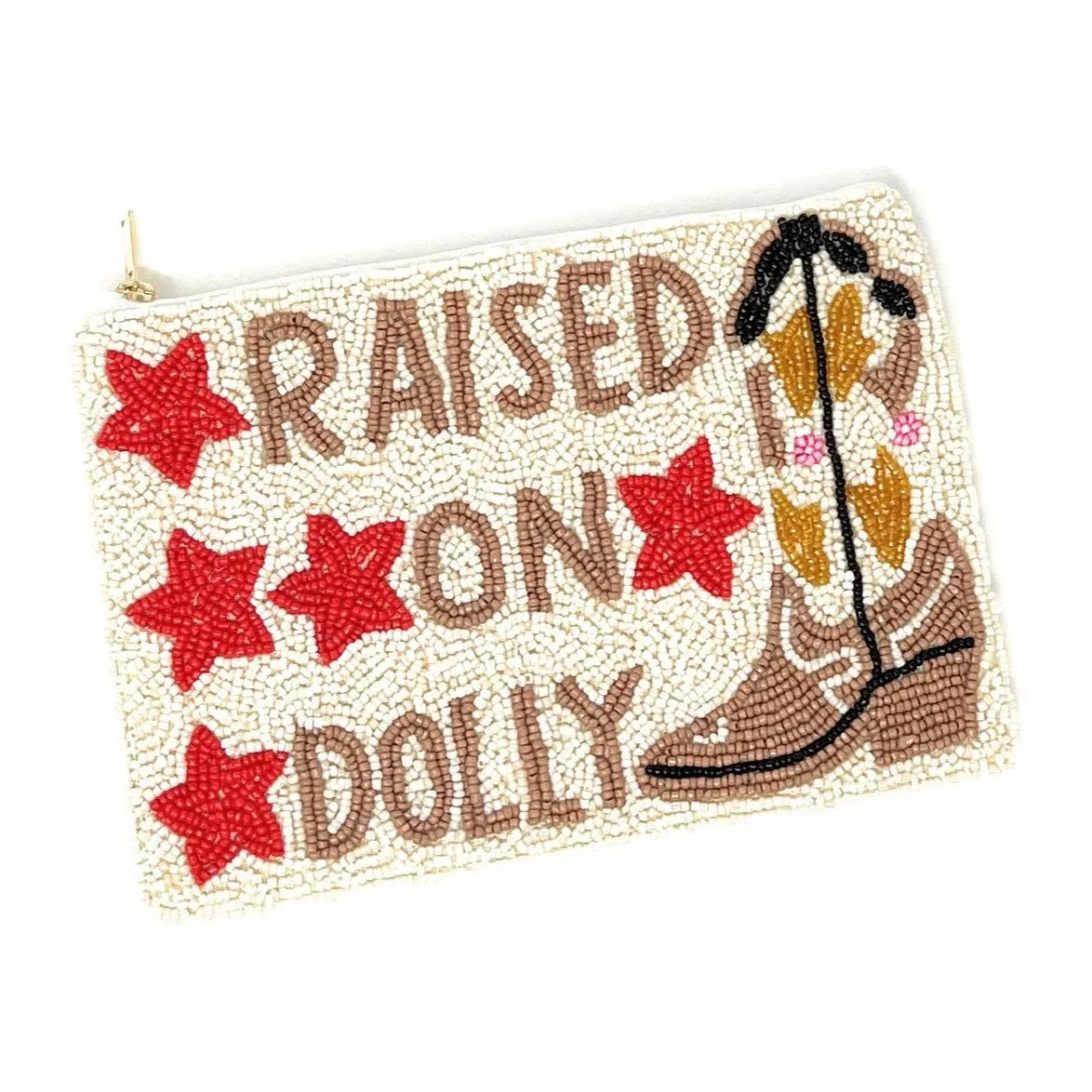 Raised On Dolly Large Beaded Purse