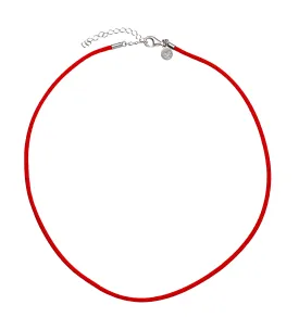 Red Cord with Rhodium Plated Endings, 15.7" Length, Cadenas Collection