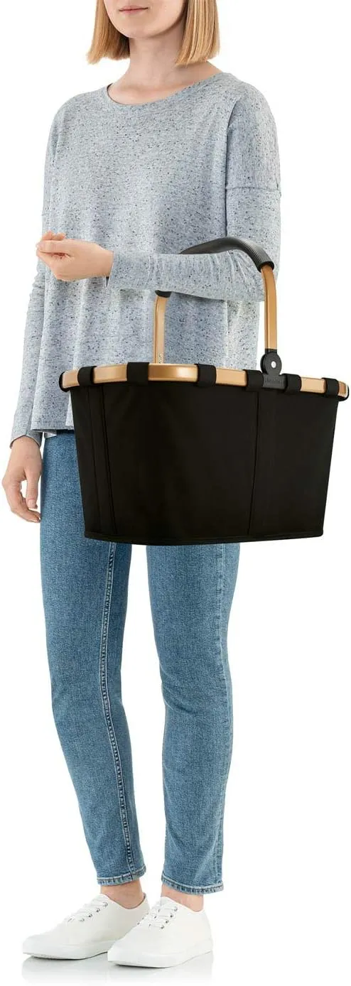 reisenthel carrybag frame gold/black - Sturdy shopping basket with plenty of storage space and practical inner pocket - Elegant and water-repellent design