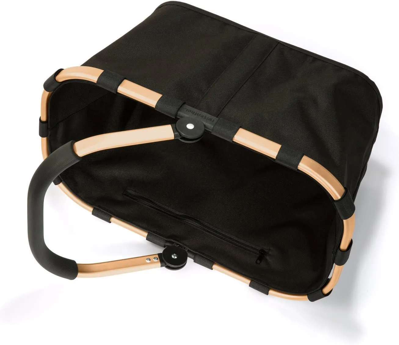 reisenthel carrybag frame gold/black - Sturdy shopping basket with plenty of storage space and practical inner pocket - Elegant and water-repellent design