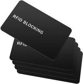 RFID Blocking Card - 5 Pack, Contactless NFC Credit Card ID Protection Safe Bank Card Passport Entire Wallet Purse Shield Protector Blocker Guard (Pack of 5)