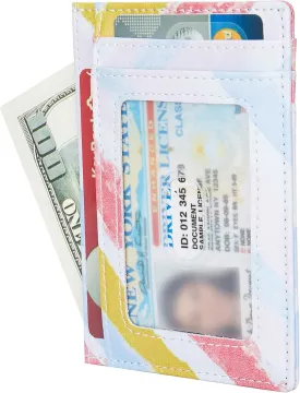 Slim RFID Blocking Credit Card Holder Minimalist Leather Front Pocket Small Wallet for Women Men