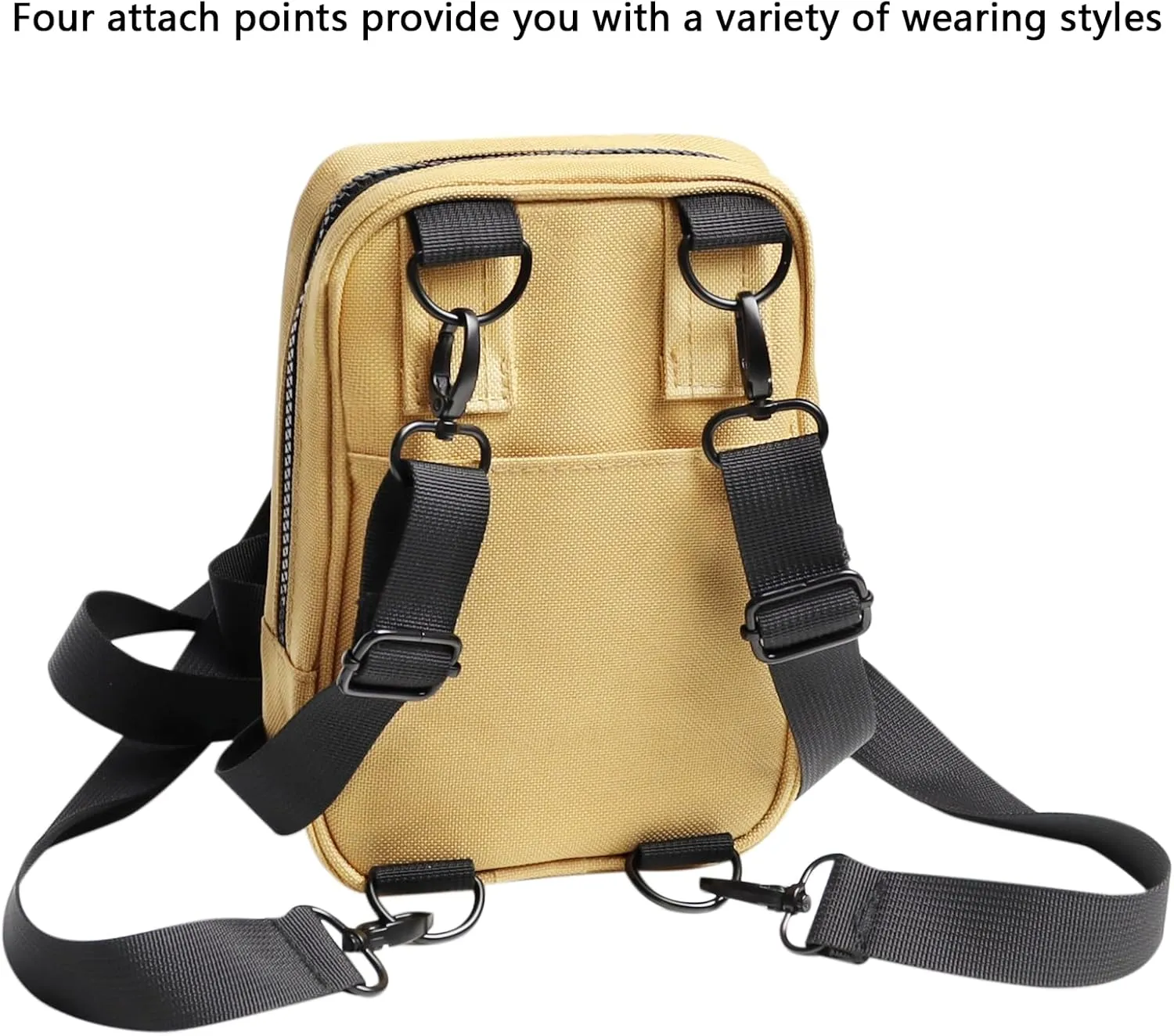 Small Crossbody Bag Sling Purse for Women and Men, Convertible Multi Position Trendy Waist Pack