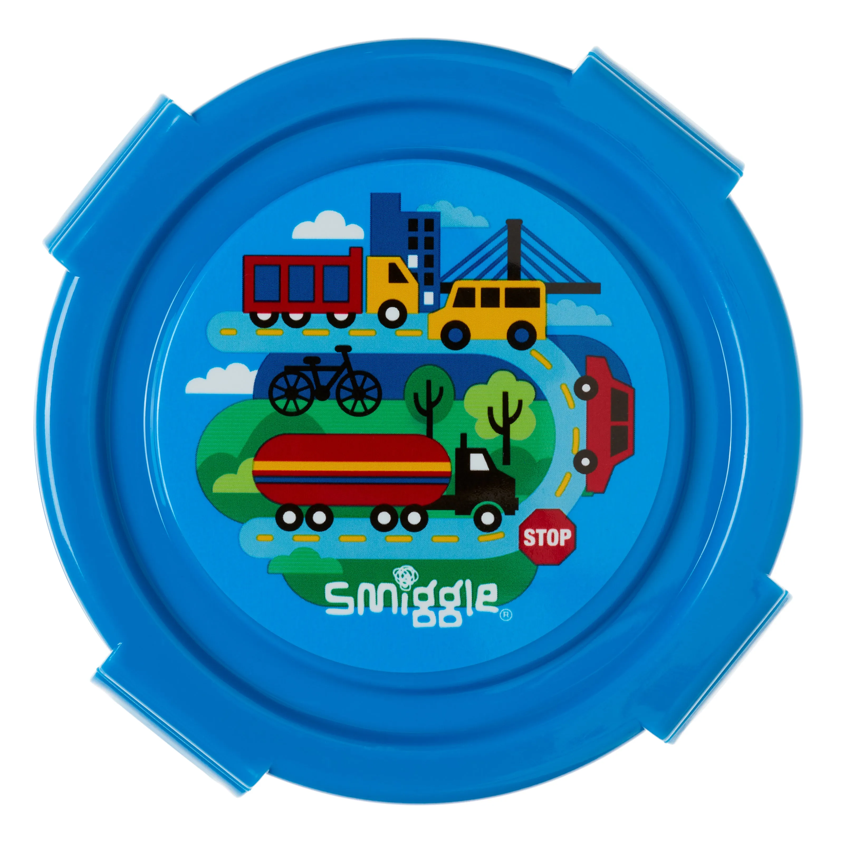 Smiggle Round About Snack Container, Round, Blue, 3Y 