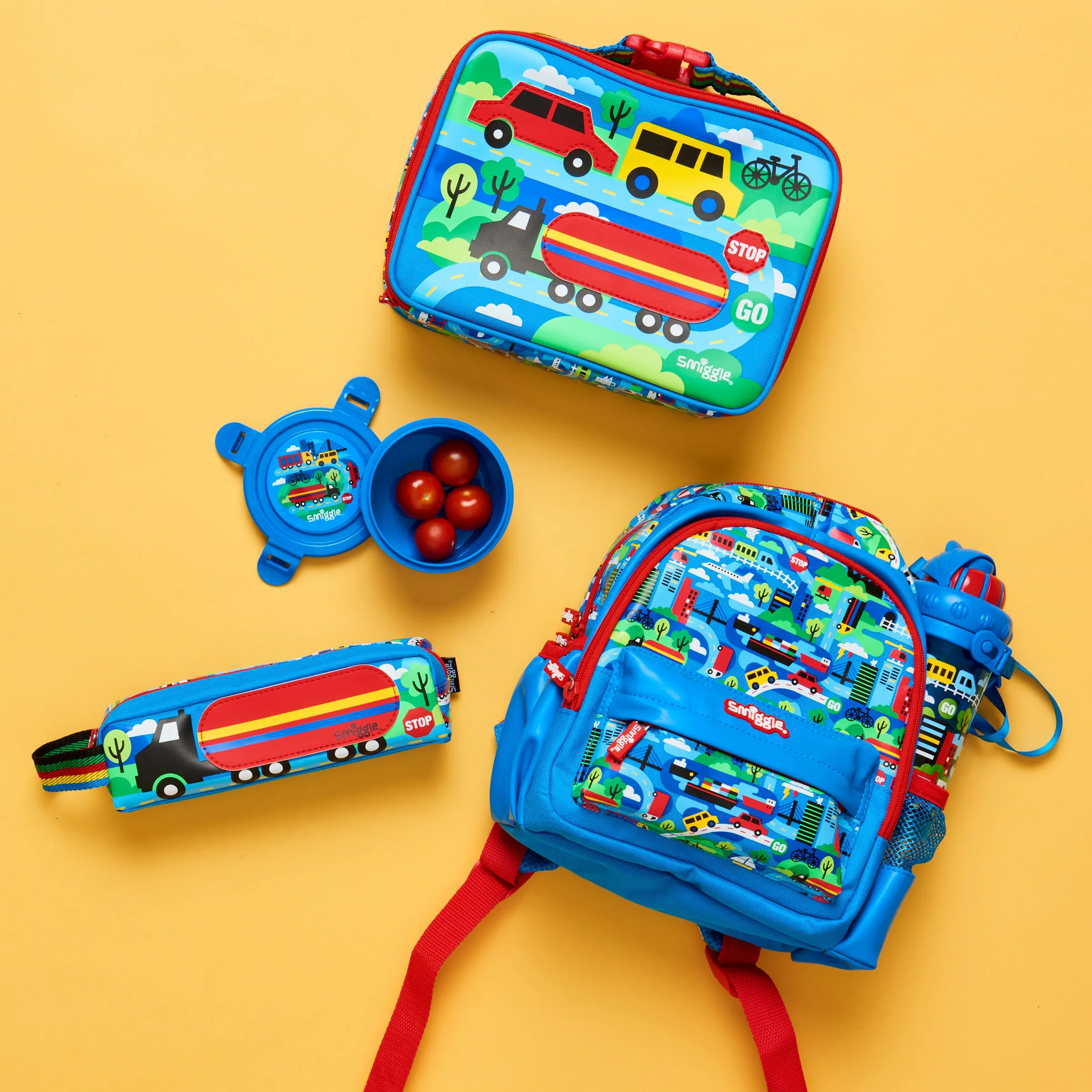 Smiggle Round About Snack Container, Round, Blue, 3Y 