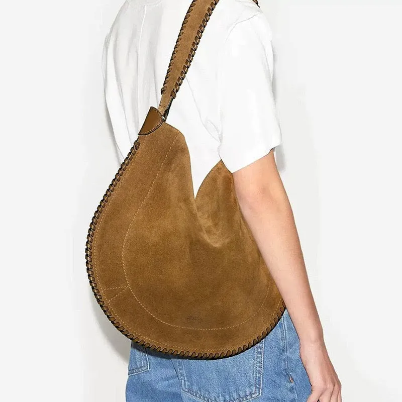 Suede Shoulder Bag - Coffee