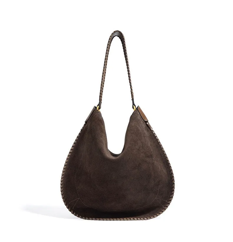 Suede Shoulder Bag - Coffee