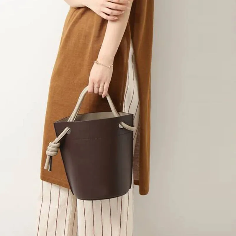 Tara Minimalist Knot Detail Bucket Bags