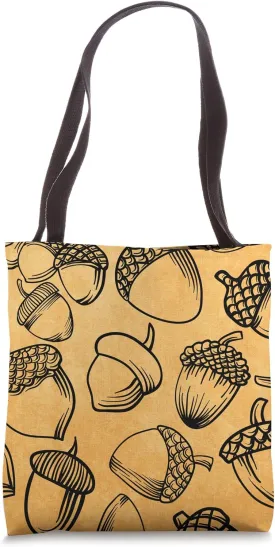 Thanksgiving And Fall Season Pattern Autumn Acorn Tote Bag