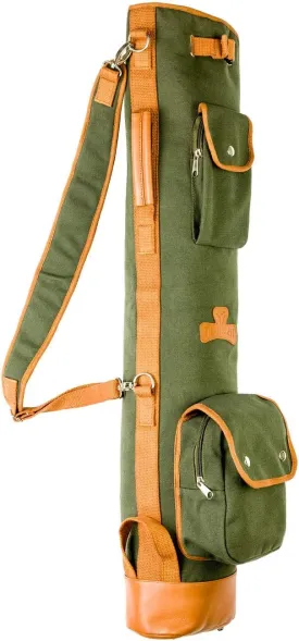 Thorza Sunday Golf Bag for Men and Women, Vintage Canvas and Leather, Stores Balls, Tees, and Clubs for 18 Holes, Zippered Pockets, Lightweight, Small Carry Bag  No Stand Stick