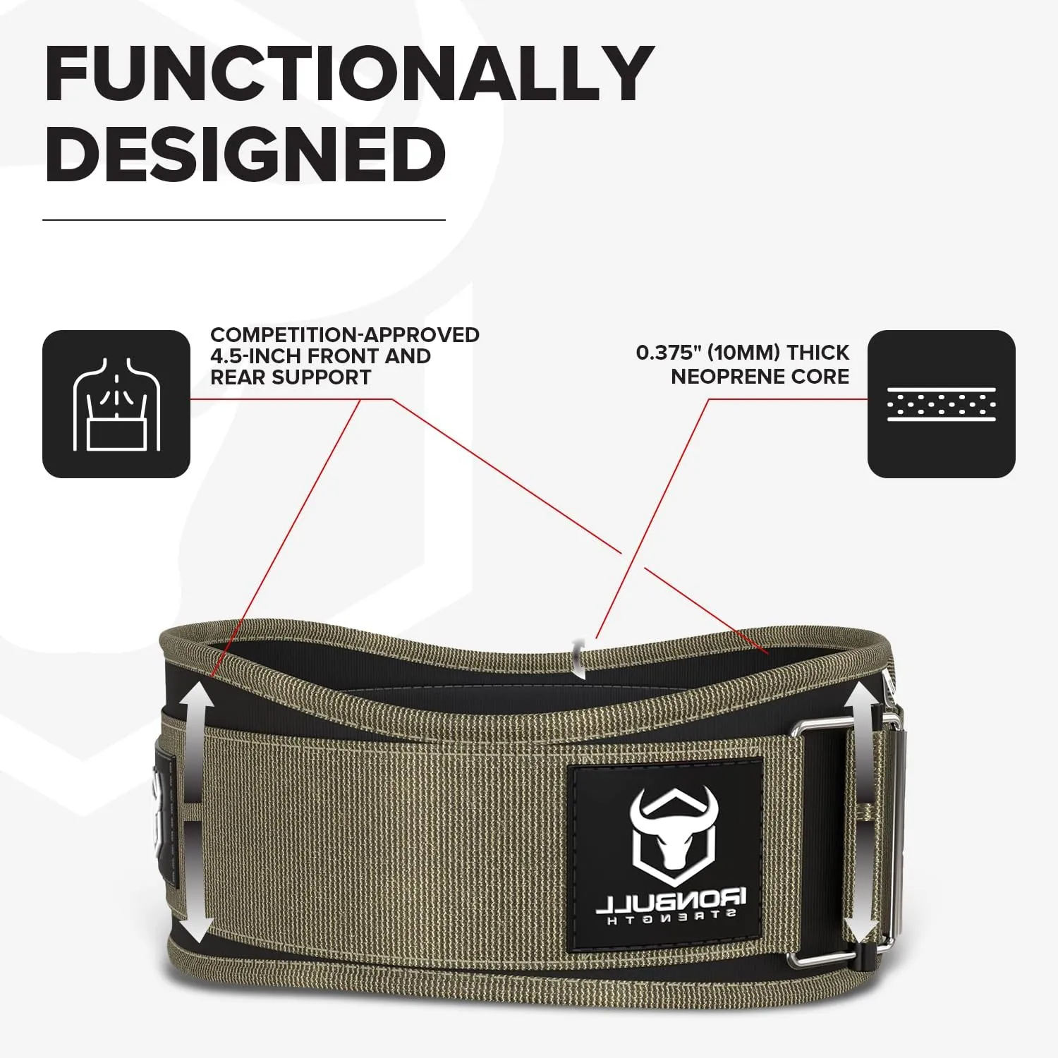 Weight Lifting Belt for Men and Women - Great for Squats, Deadlift, Lunge, Exercises and Training - Best for Olympic, Cross-Training and Bodybuilding Workout