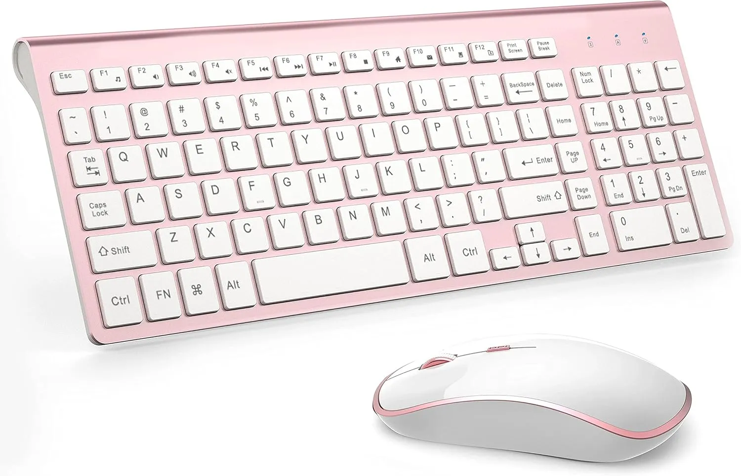 Wireless Keyboard Mouse, JOYACCES2.4G Compact and Ultra Slim Wireless Keyboard and Mouse for Windows, Computer, Desktop, PC, Laptop (Pink)
