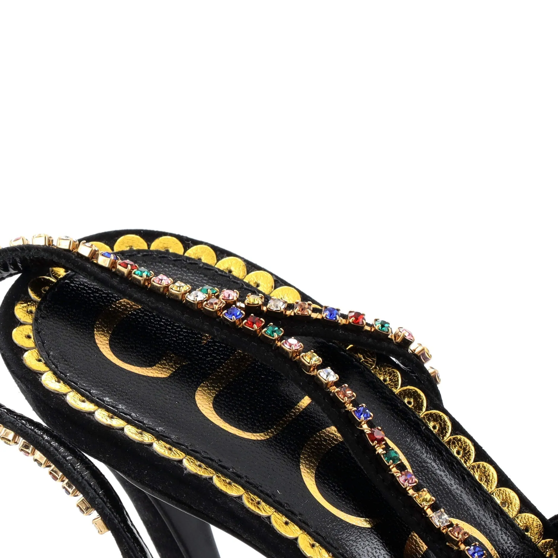 Women's Carmen Heeled Sandals Embellished Suede