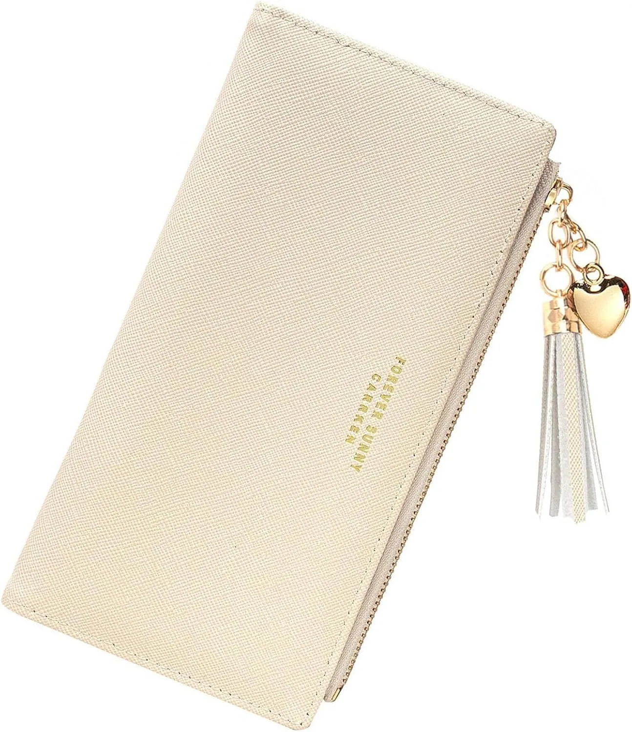 Womens Wallet Cute Elegant Long Slim Card Holder Case Minimalist Coin Purse Thin Tassels Zip Clutch Wallets for Girls Ladies