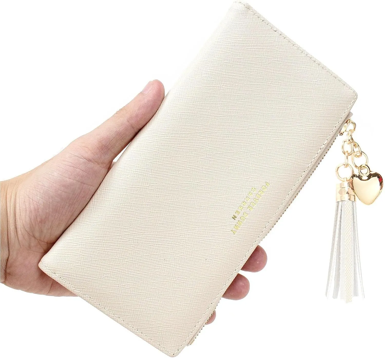 Womens Wallet Cute Elegant Long Slim Card Holder Case Minimalist Coin Purse Thin Tassels Zip Clutch Wallets for Girls Ladies
